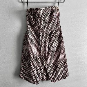 Strapless Dress, Pink Grey White Size 12, Pockets Dress